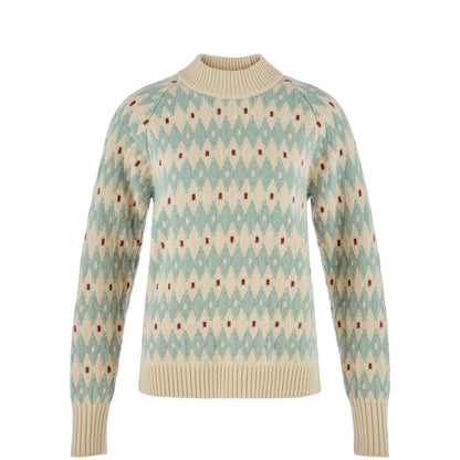 Fjallraven Womens Ovik Jacquard Knit Light Beige / Misty Green