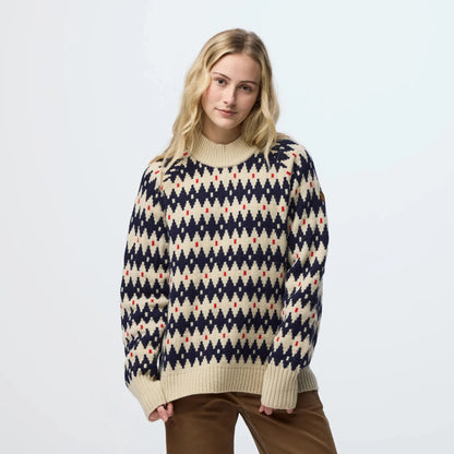 Fjallraven Womens Ovik Jacquard Knit Light Beige / Misty Green
