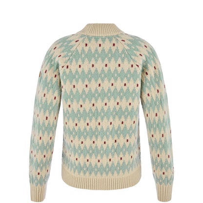 Fjallraven Womens Ovik Jacquard Knit Light Beige / Misty Green