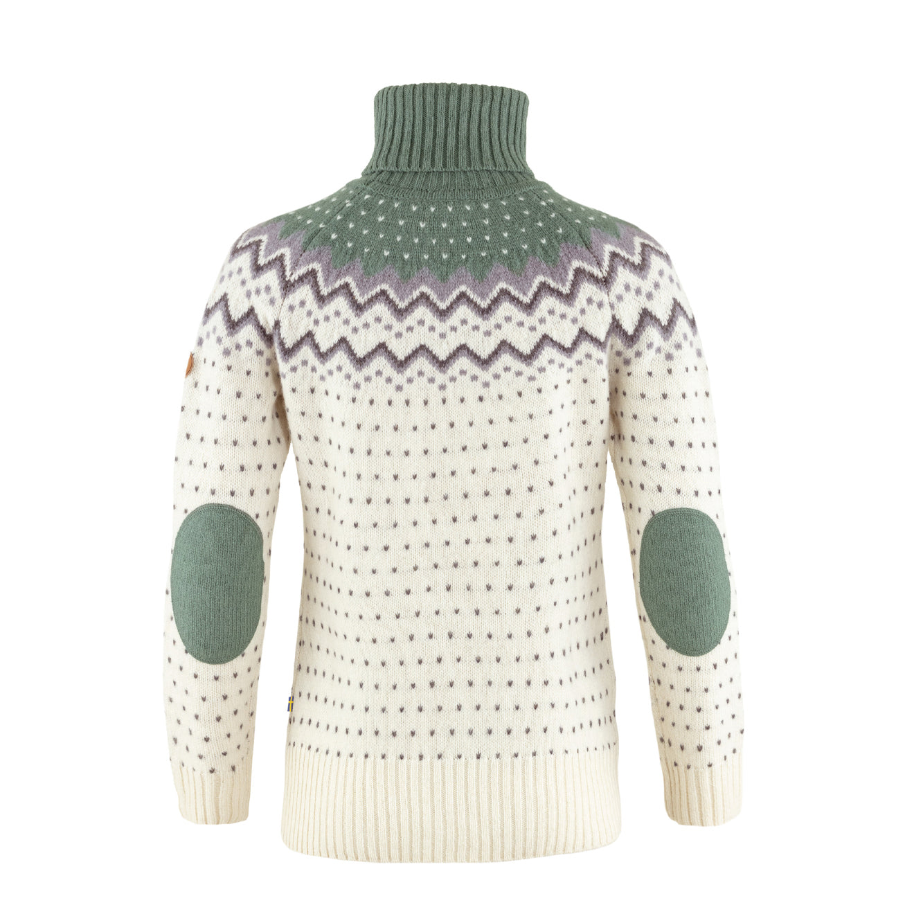 Fjallraven Womens Ovik Knit Roller Neck Chalk White / Patina Green