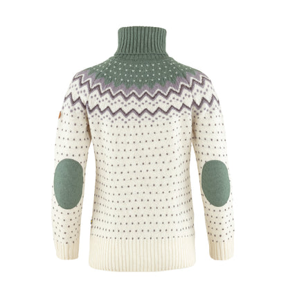 Fjallraven Womens Ovik Knit Roller Neck Chalk White / Patina Green