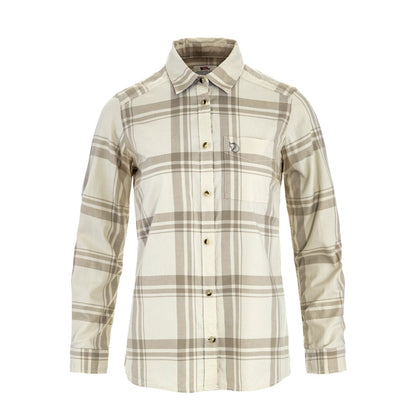 Fjallraven Womens Ovik Lite Flannel Shirt Chalk White / Fossil