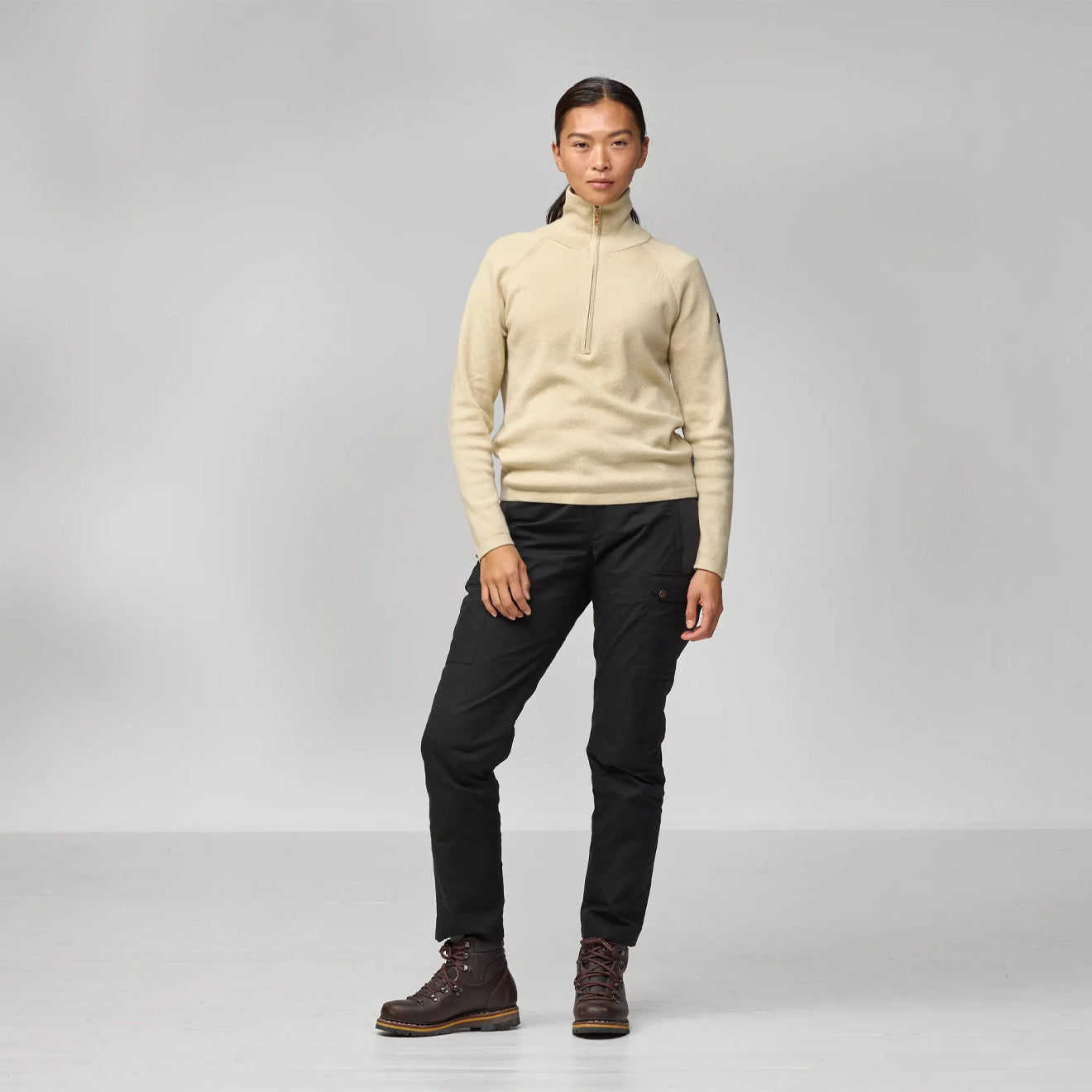 Fjallraven Womens Ovik Lite Half Zip Dark Navy