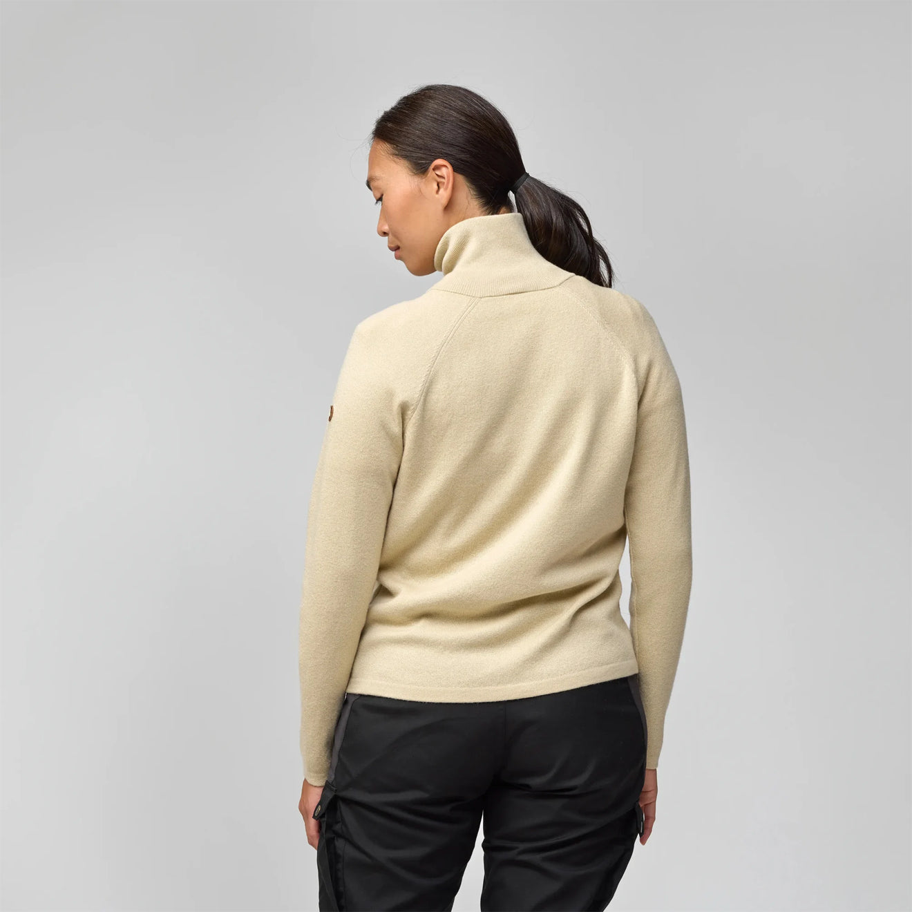 Fjallraven Womens Ovik Lite Half Zip Light Beige