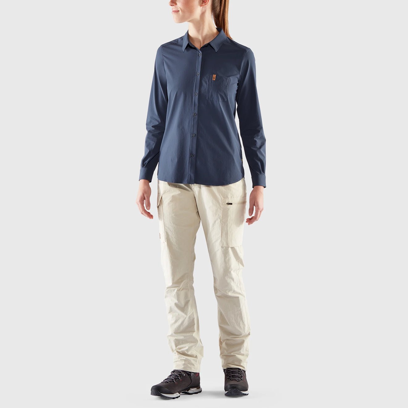 Fjallraven Womens Ovik Lite Shirt LS T-shirt Fossil