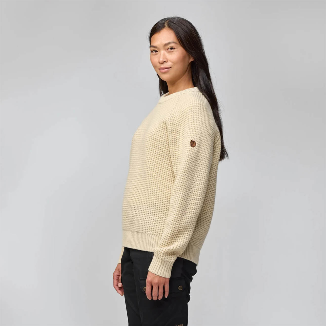 Fjallraven Womens Ovik Waffle Knit Grey - The Sporting Lodge