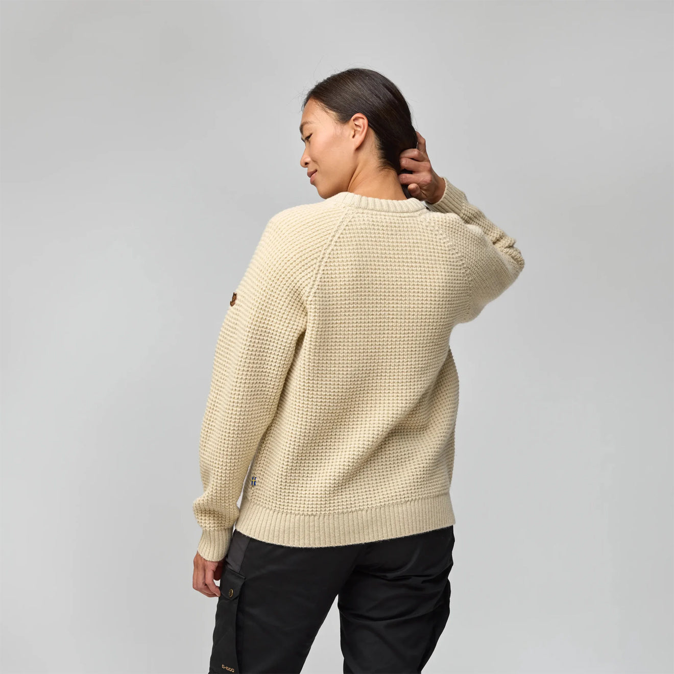 Fjallraven Womens Ovik Waffle Knit Light Beige