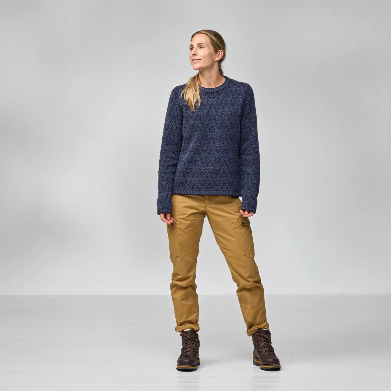 Fjallraven Womens Snow Round Neck Sweater Port