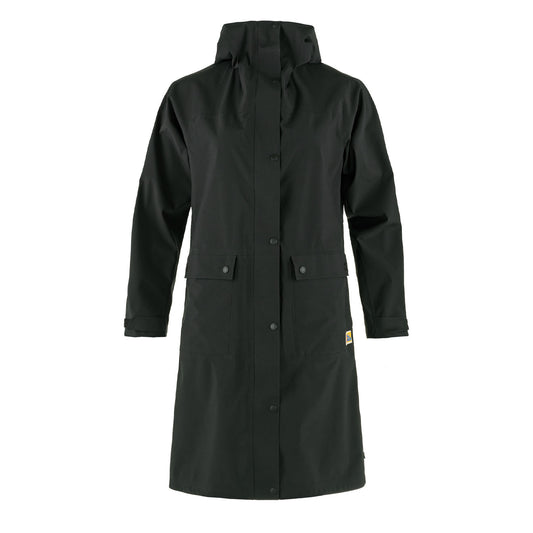 Fjallraven Womens Vardag Rain Parka Black - The Sporting Lodge