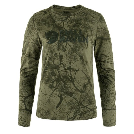 Fjallraven Womens Varmland Wool LS Green Camo - The Sporting Lodge