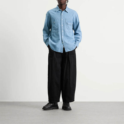 Frizmworks Bleach Denim Utility Shirt Mid Blue