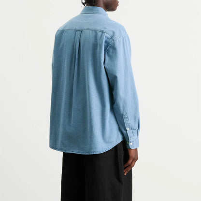 Frizmworks Bleach Denim Utility Shirt Mid Blue