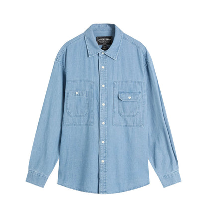 Frizmworks Bleach Denim Utility Shirt Mid Blue