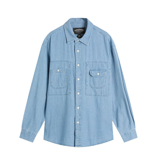 Frizmworks Bleach Denim Utility Shirt Mid Blue