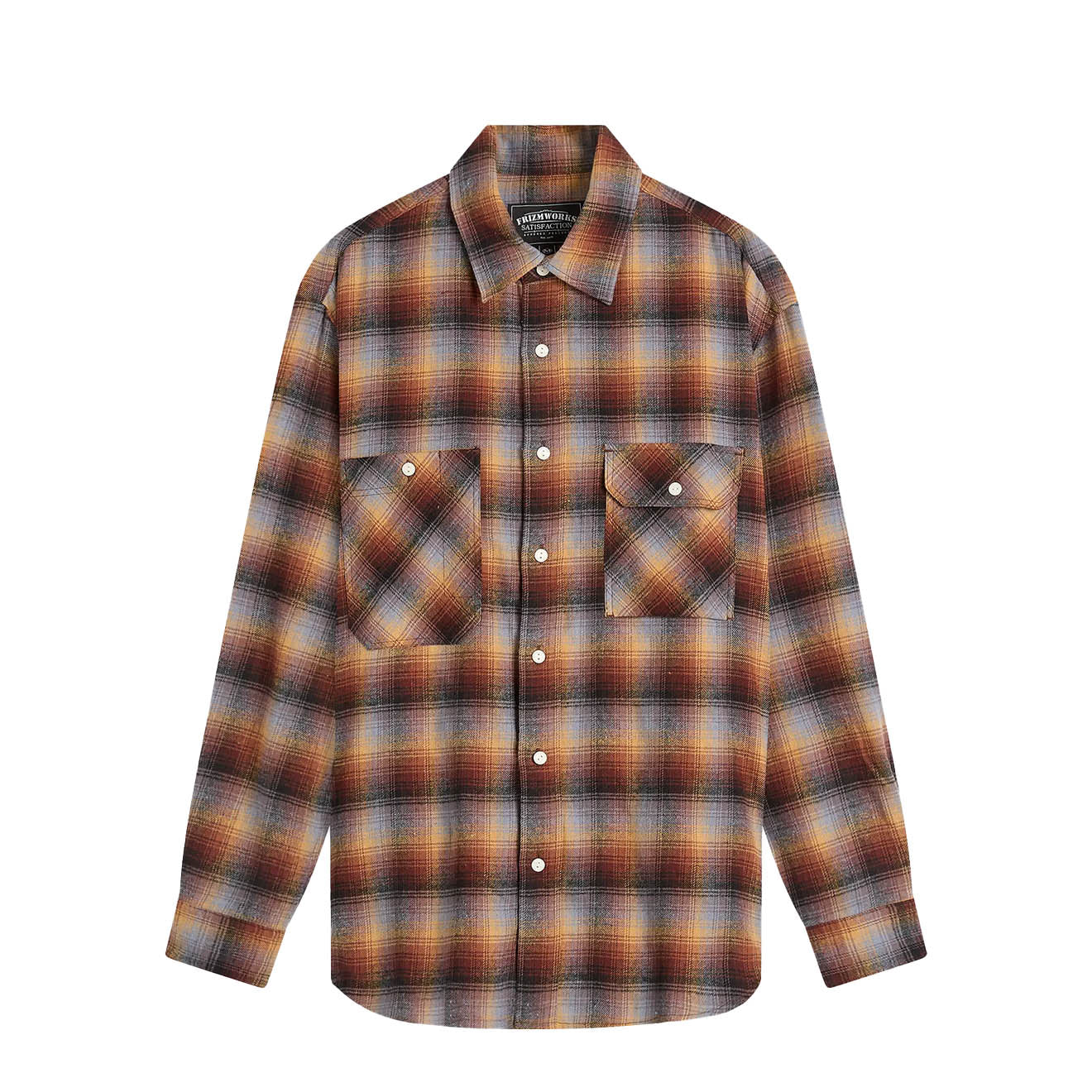 Frizmworks Flannel Check Work Shirt Brown Sky