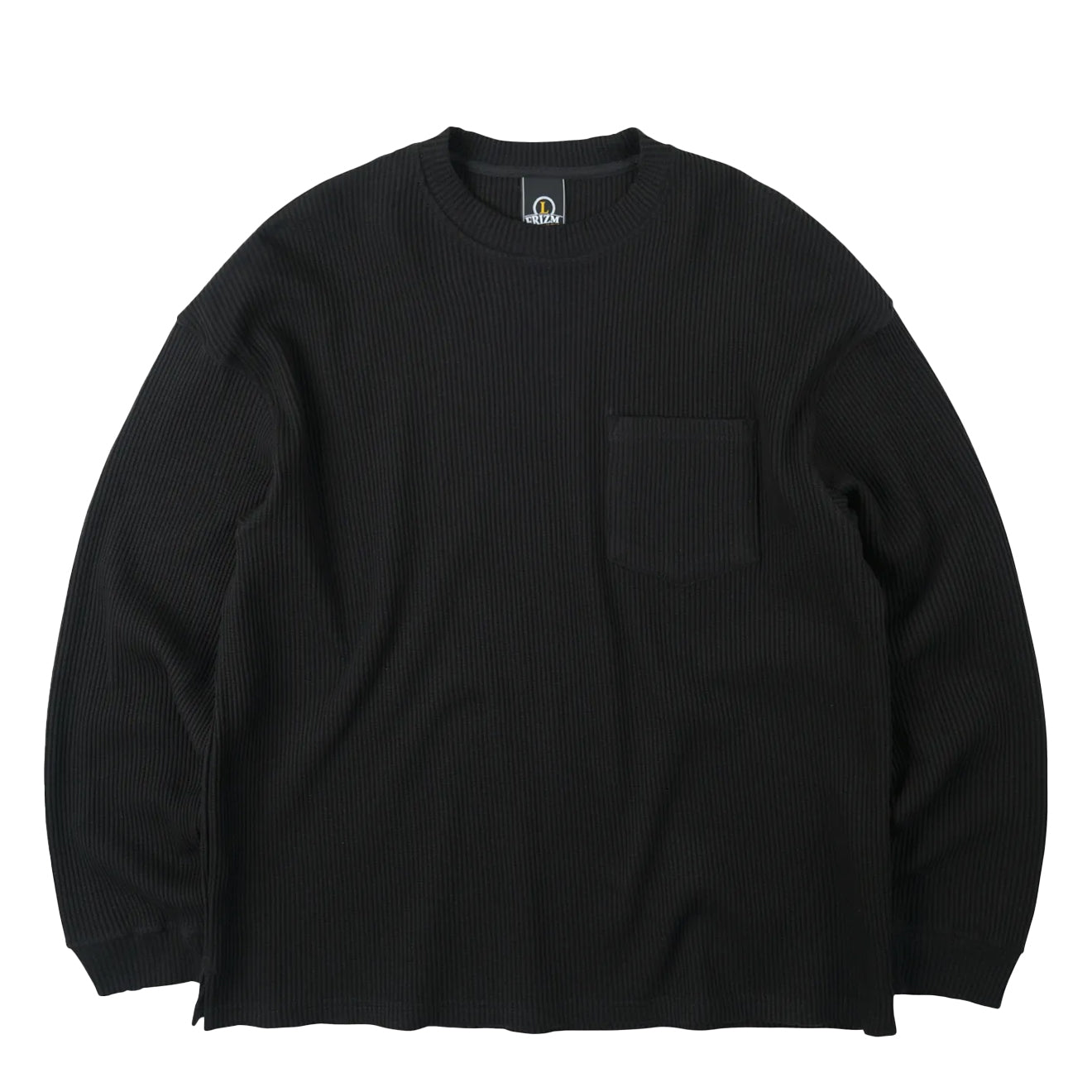 Frizmworks Oversized Waffle Pocket L/S Tee Black