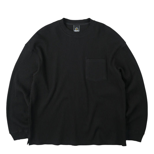 Frizmworks Oversized Waffle Pocket L/S Tee Black
