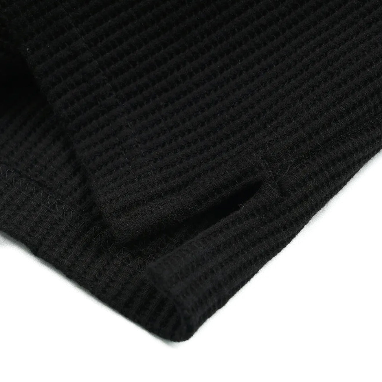 Frizmworks Oversized Waffle Pocket L/S Tee Black