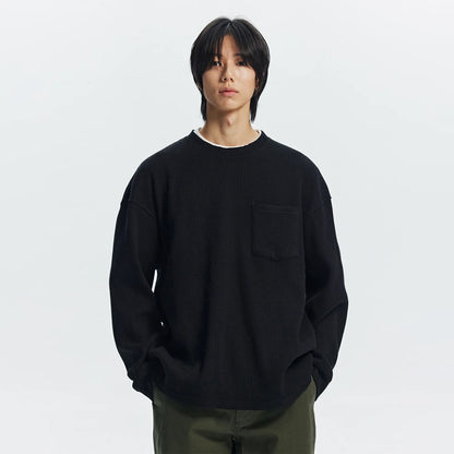 Frizmworks Oversized Waffle Pocket L/S Tee Black