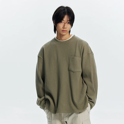 Frizmworks Oversized Waffle Pocket L/S Tee Light Olive