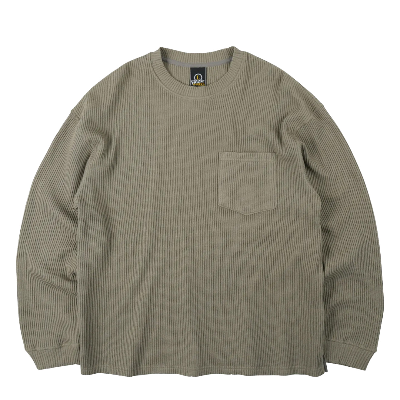 Frizmworks Oversized Waffle Pocket L/S Tee Light Olive