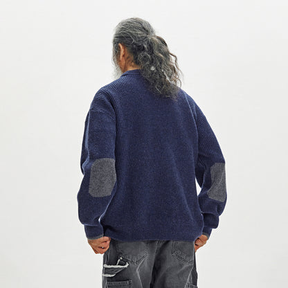Frizmworks Patch Round Pullover Knit Navy