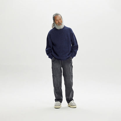 Frizmworks Patch Round Pullover Knit Navy
