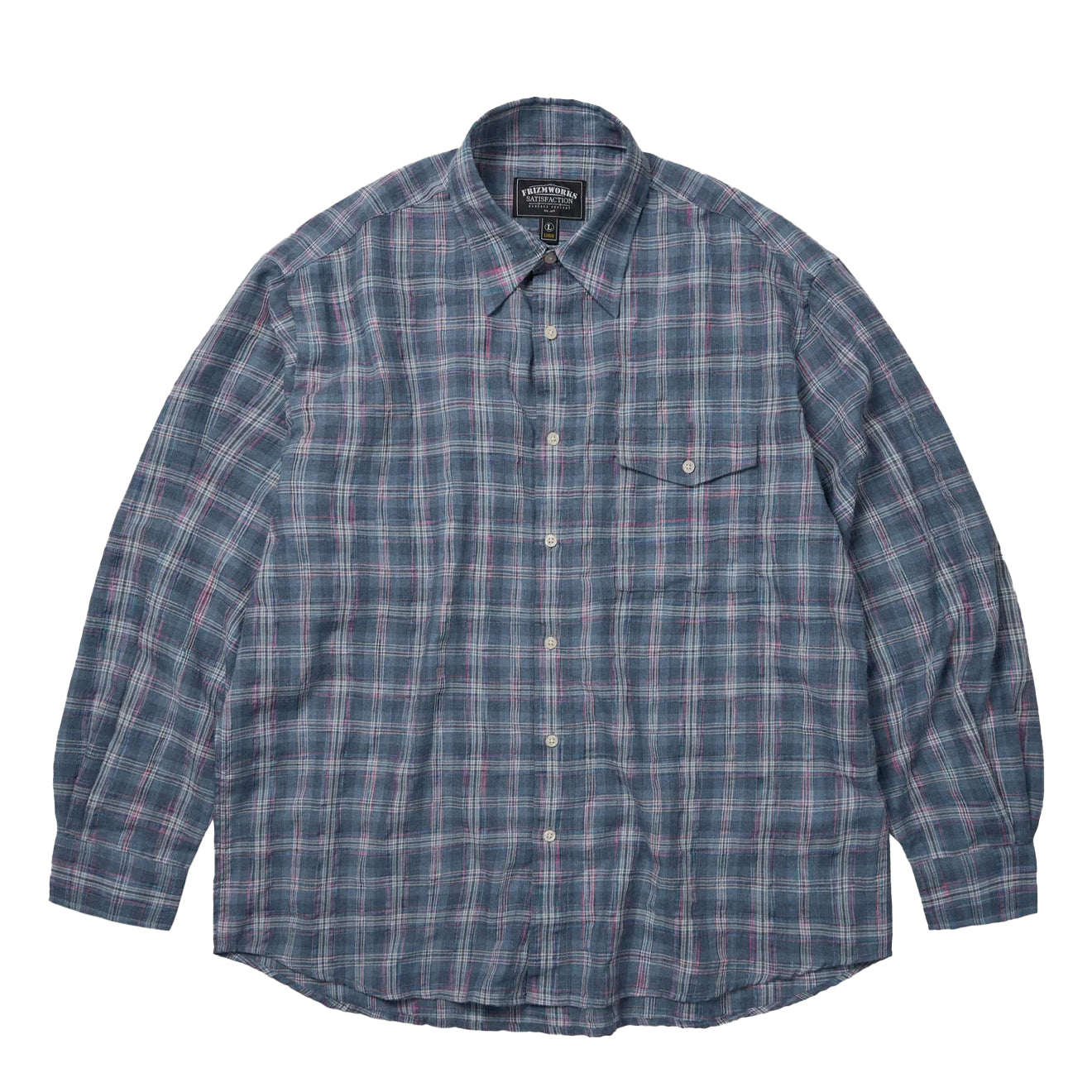 Frizmworks Uneven Check Shirt Blue