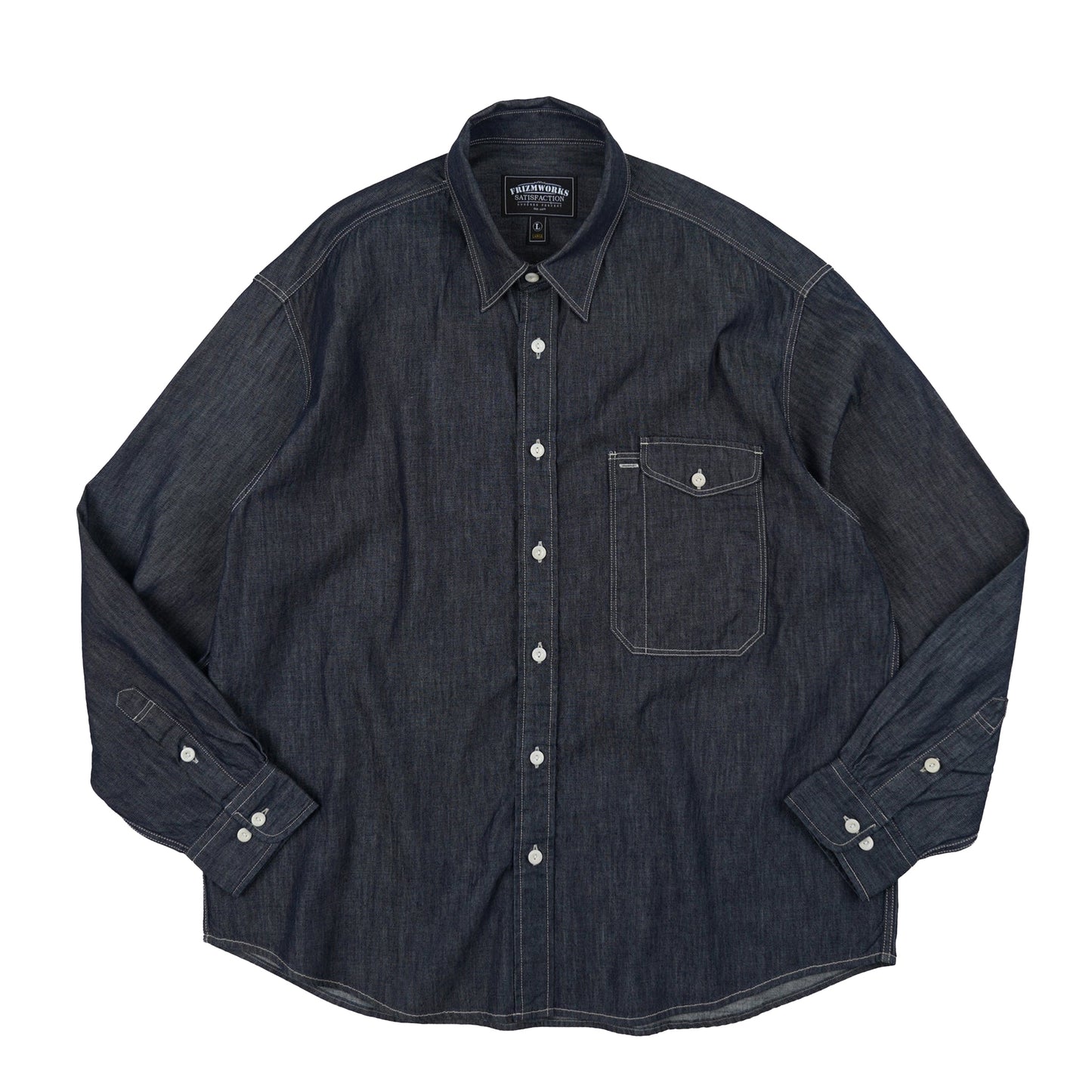 Frizmworks Utility Flap Pocket Denim Work Shirt Indigo
