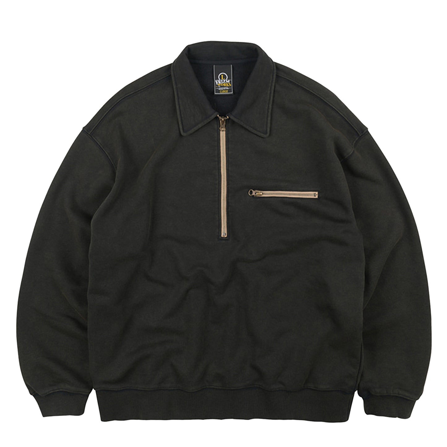 Frizmworks Vintage Dyeing Half Zip Sweat Vintage Black