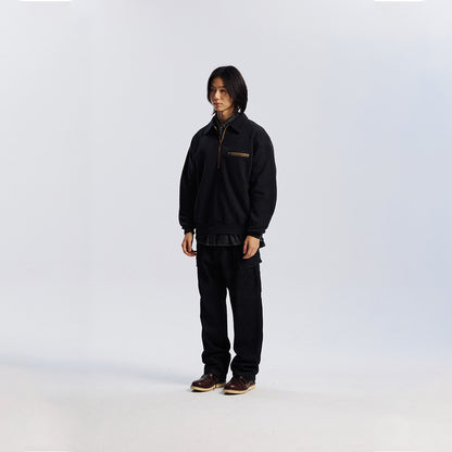 Frizmworks Vintage Dyeing Half Zip Sweat Vintage Black