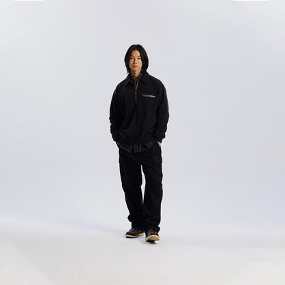 Frizmworks Vintage Dyeing Half Zip Sweat Vintage Black