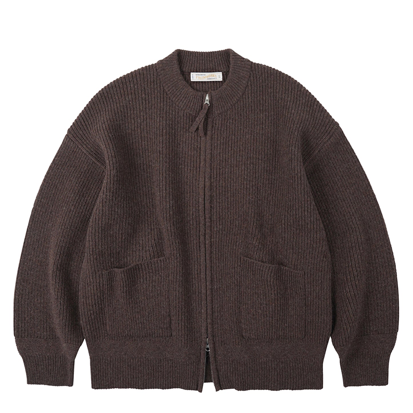 Frizmworks Wool Deck Zipup Cardigan Choco Brown