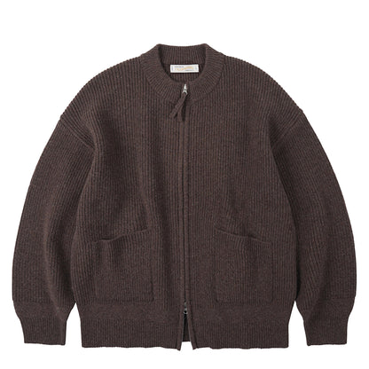 Frizmworks Wool Deck Zipup Cardigan Choco Brown