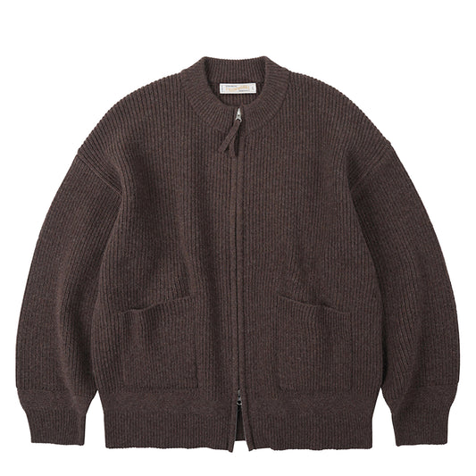 Frizmworks Wool Deck Zipup Cardigan Choco Brown