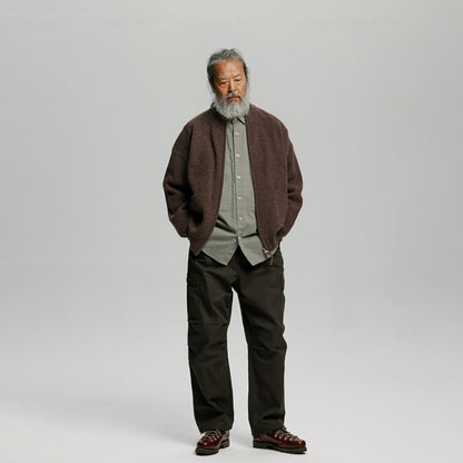 Frizmworks Wool Deck Zipup Cardigan Choco Brown