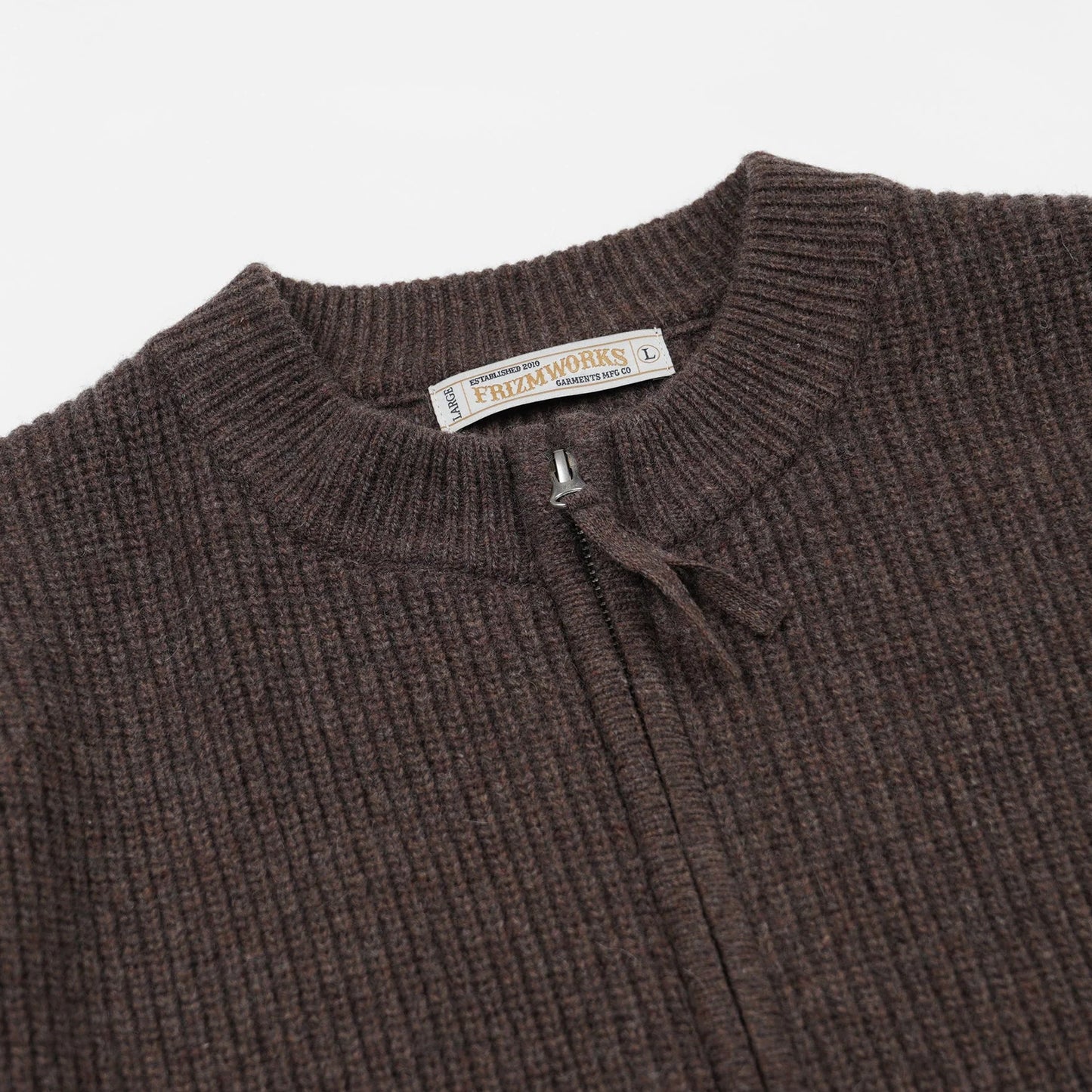 Frizmworks Wool Deck Zipup Cardigan Choco Brown
