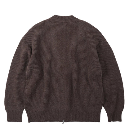 Frizmworks Wool Deck Zipup Cardigan Choco Brown