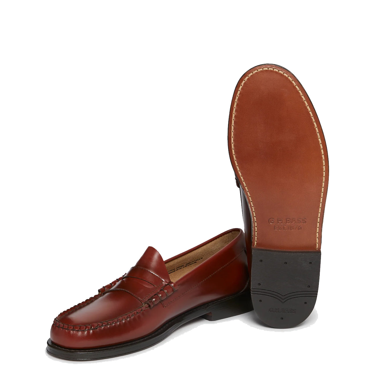 G.H.Bass Weejuns Larson Penny Loafers Smoke Paprika Leather - The Sporting Lodge