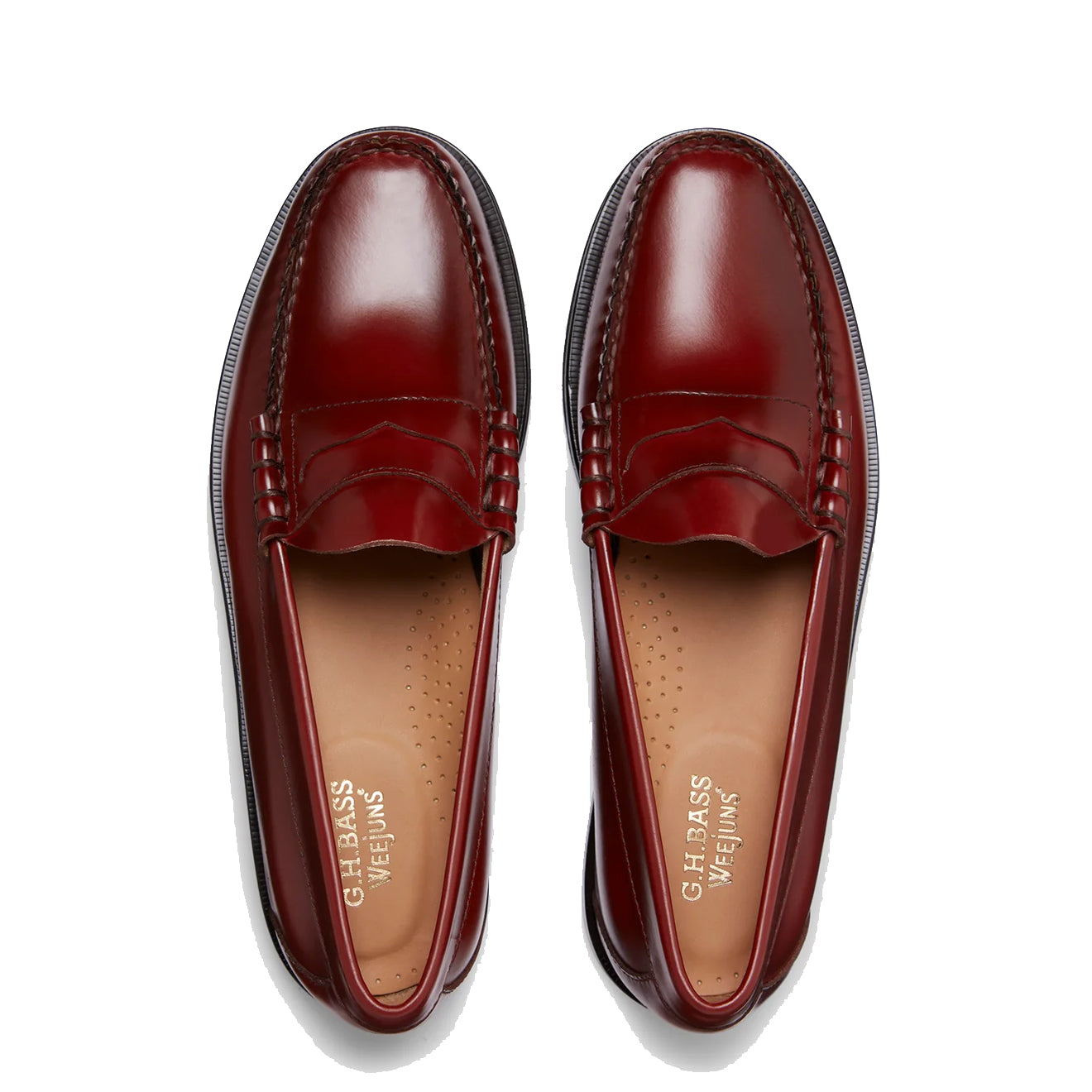 G.H.Bass Weejuns Larson Penny Loafers Smoke Paprika Leather - The Sporting Lodge