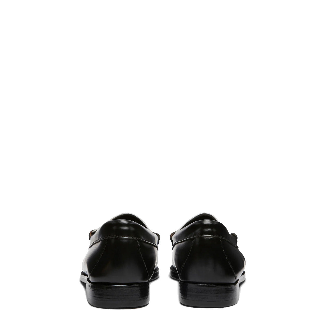 G.H.Bass Womens Bass Weejun Penny Loafer Black & White Leather - The Sporting Lodge
