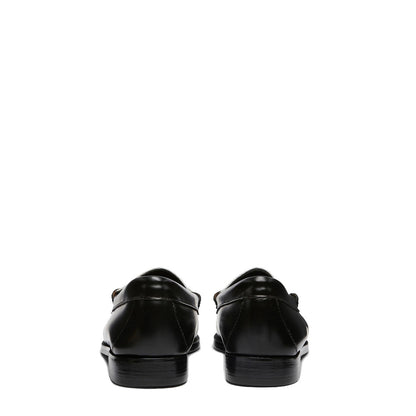 G.H.Bass Womens Bass Weejun Penny Loafer Black & White Leather - The Sporting Lodge