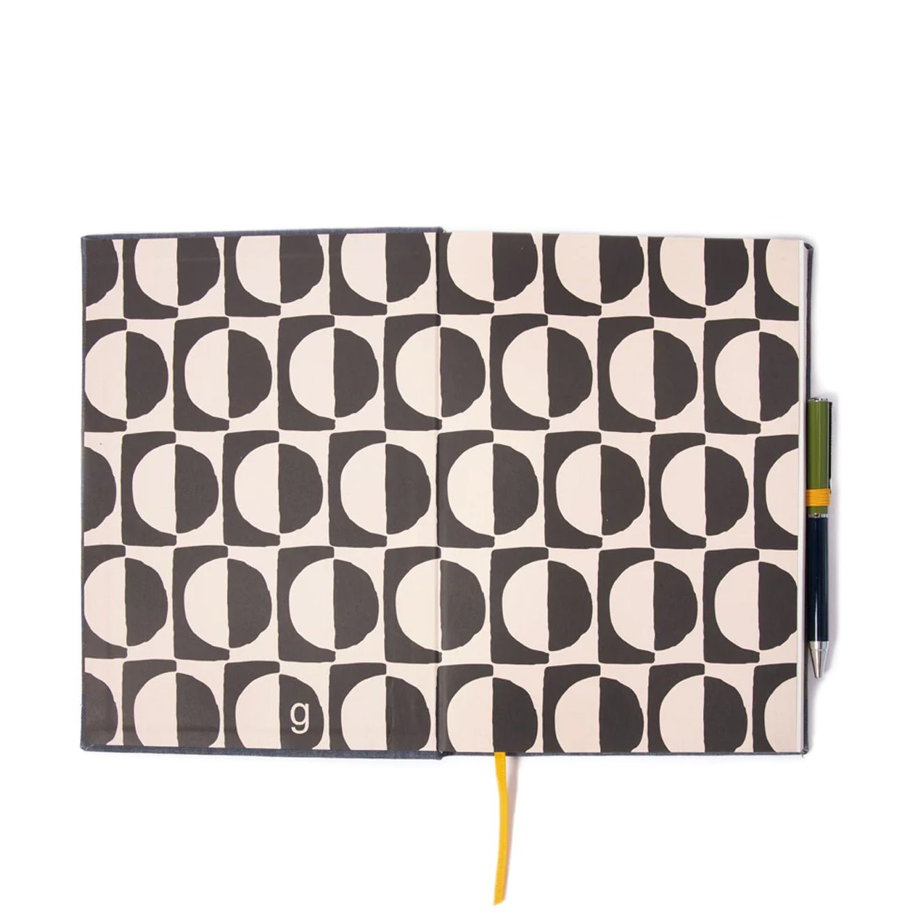 Caroline Gardner Casebound Notebook With Pen Blue / Grey Stripe