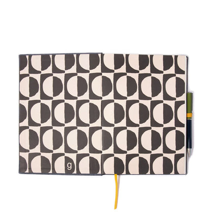 Caroline Gardner Casebound Notebook With Pen Blue / Grey Stripe