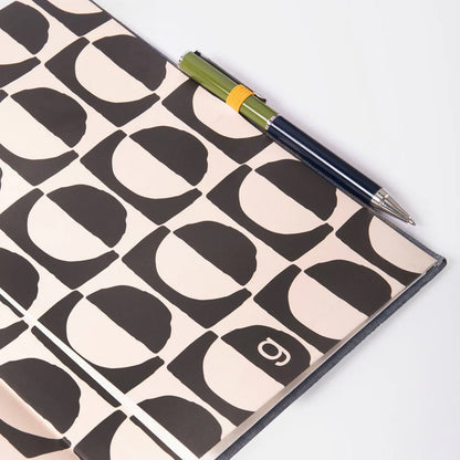 Caroline Gardner Casebound Notebook With Pen Blue / Grey Stripe