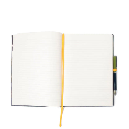 Caroline Gardner Casebound Notebook With Pen Blue / Grey Stripe