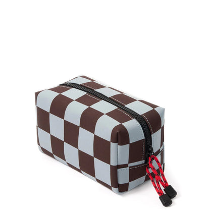 Caroline Gardner Grooming Bag Blue / Wine Check