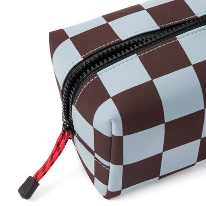 Caroline Gardner Grooming Bag Blue / Wine Check