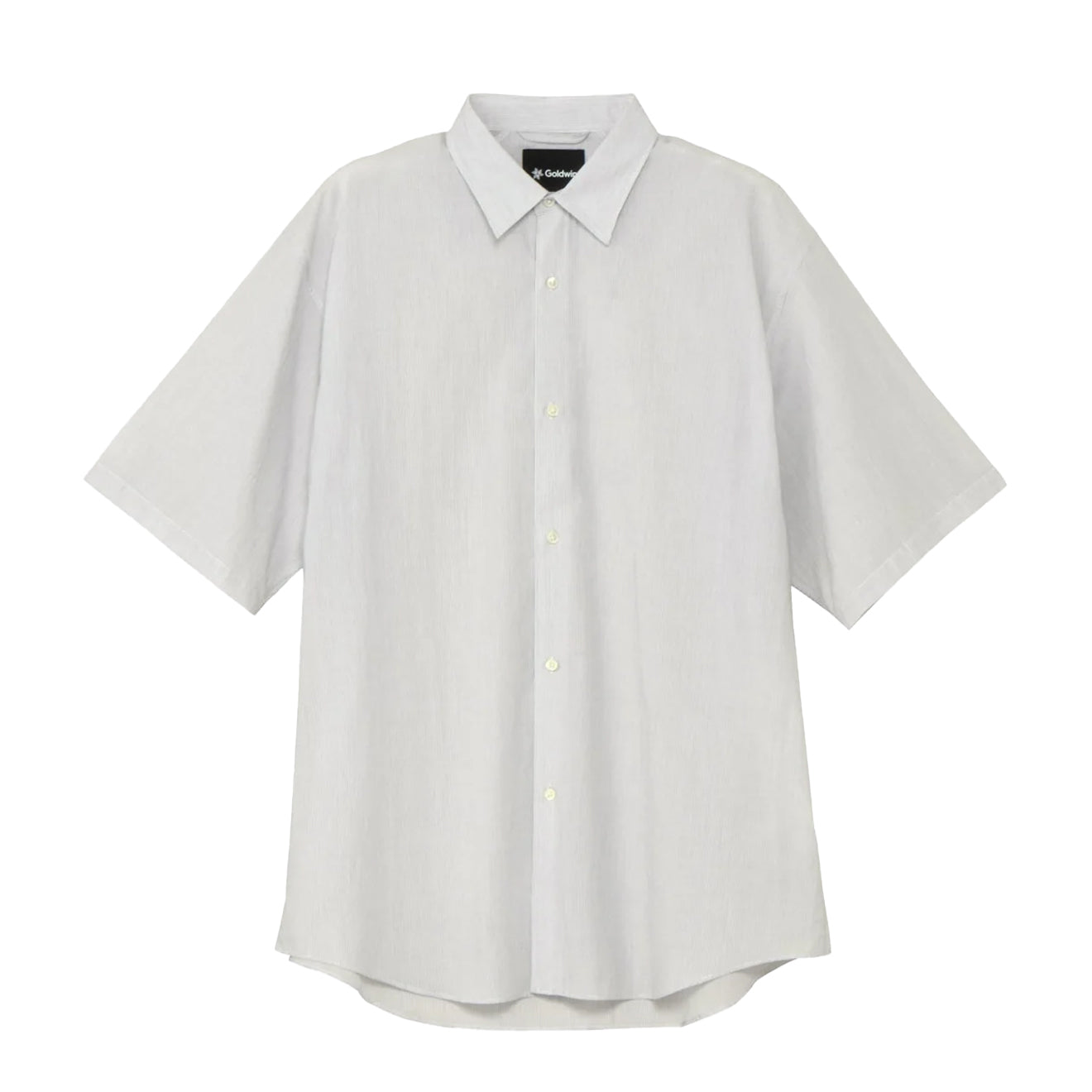 Goldwin Fine Cotton Seersucker Striped S/S Shirt Black