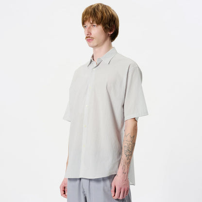 Goldwin Fine Cotton Seersucker Striped S/S Shirt Black